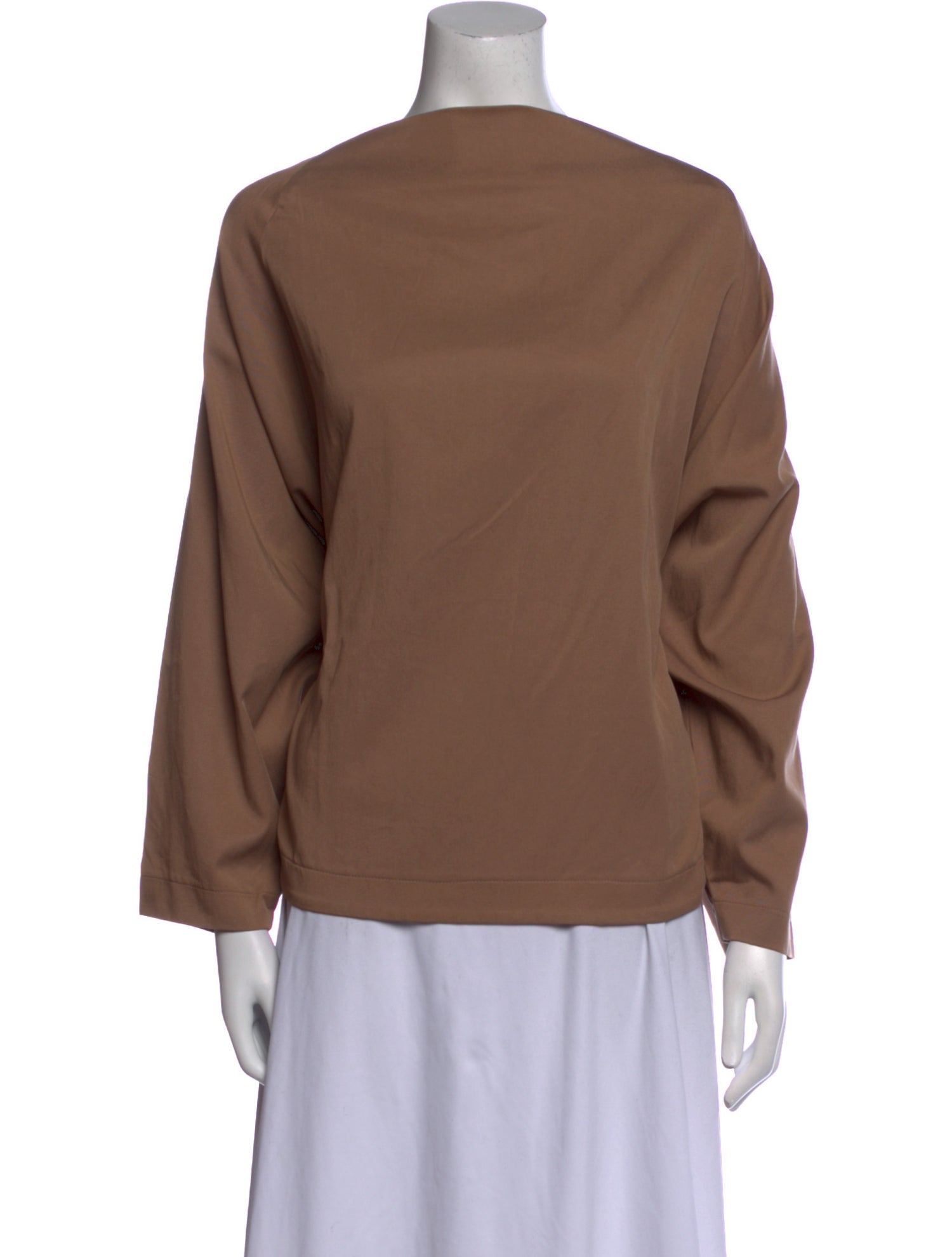 Black Crane Bateau Neckline Long Sleeve Sweatshirt