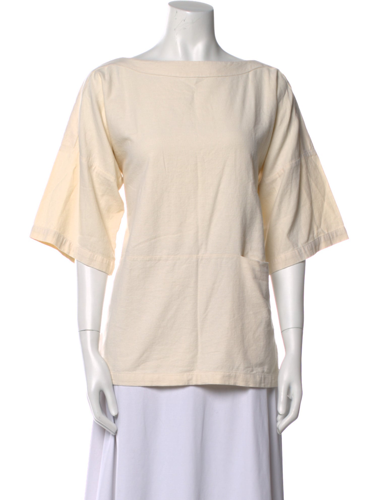 Black Crane Bateau Neckline Three-Quarter Sleeve Blouse w/ Tags