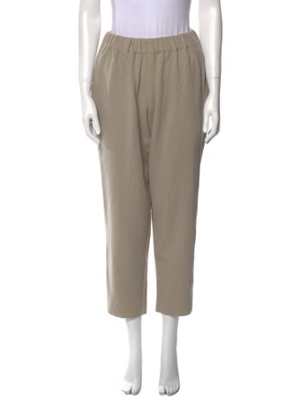 Black Crane Wool Straight Leg Pants