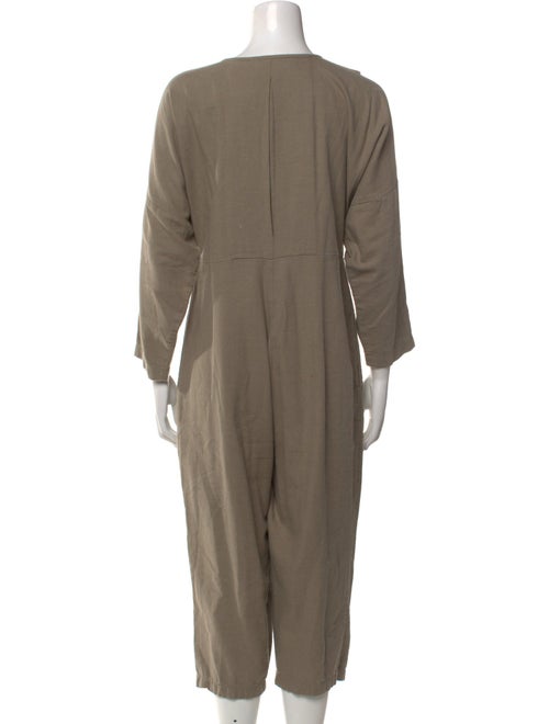 Black Crane Crew Neck Jumpsuit