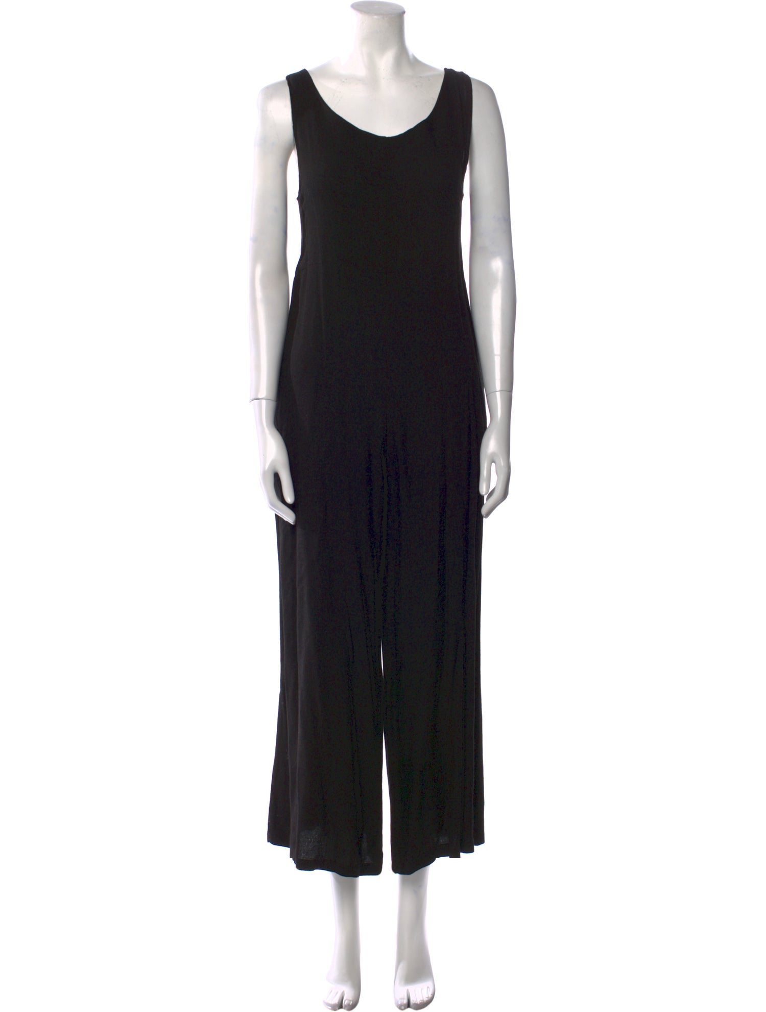 Black Crane Scoop Neck Jumpsuit
