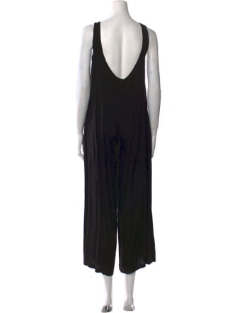 Black Crane Scoop Neck Jumpsuit