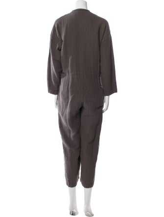 Black Crane Crew Neck Jumpsuit