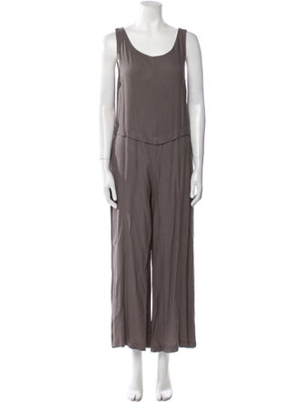 Black Crane Scoop Neck Jumpsuit