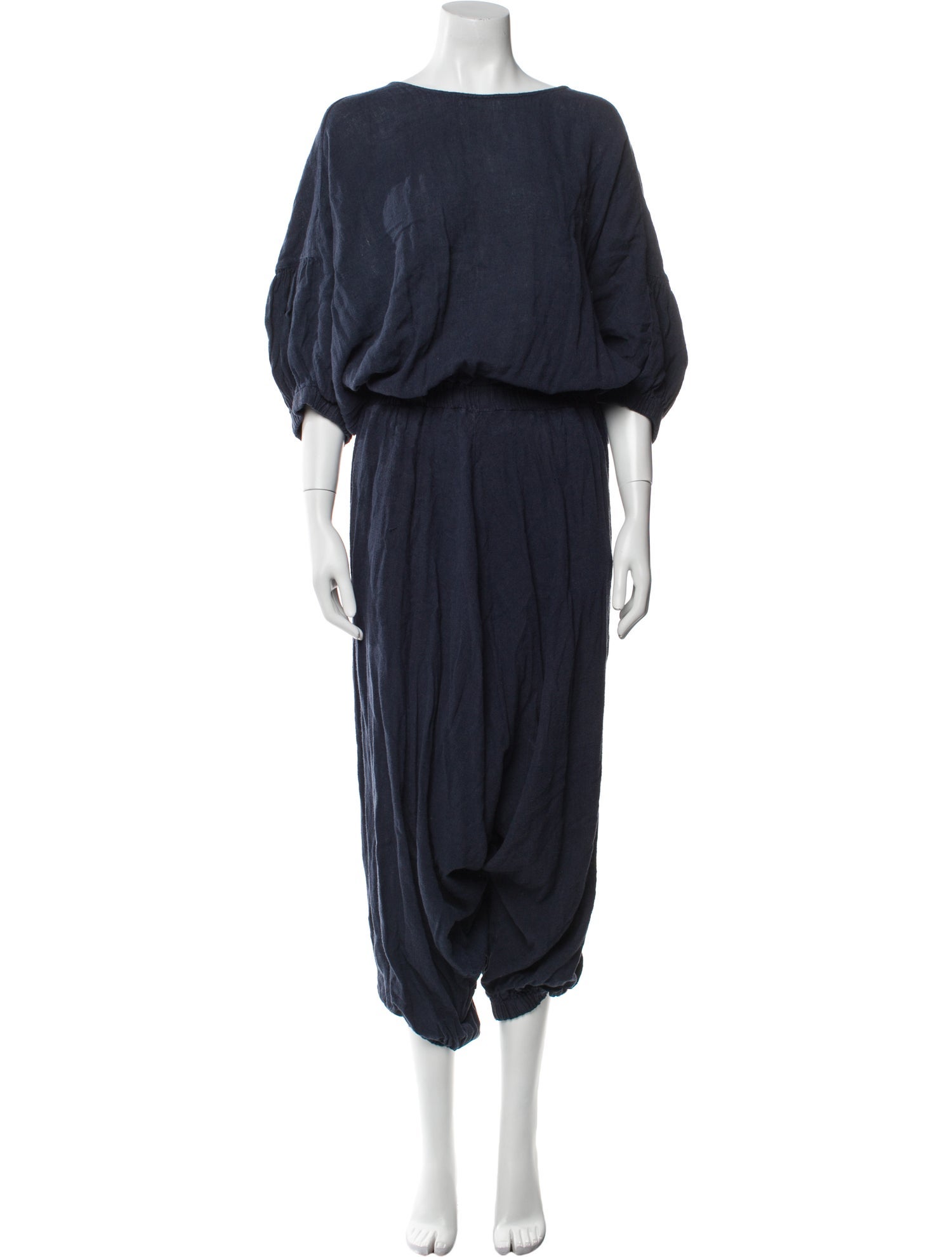 Black Crane Bateau Neckline Jumpsuit