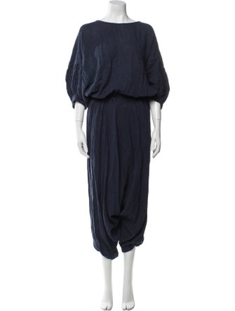 Black Crane Bateau Neckline Jumpsuit