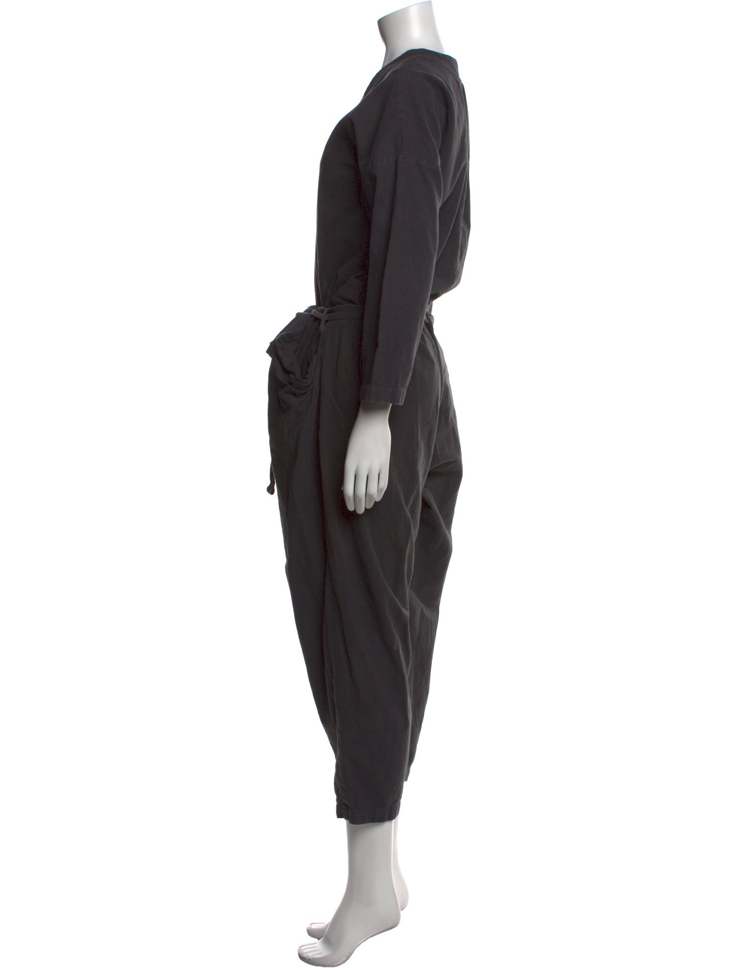 Black Crane V-Neck Jumpsuit