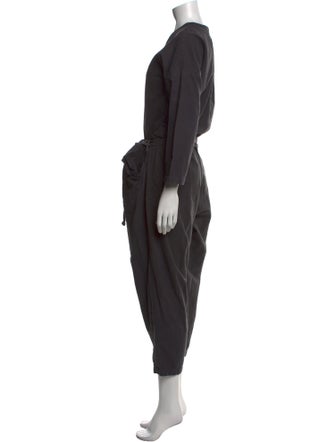 Black Crane V-Neck Jumpsuit