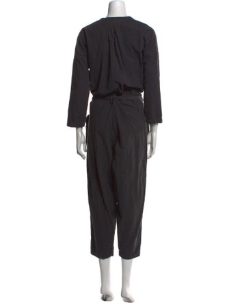 Black Crane V-Neck Jumpsuit