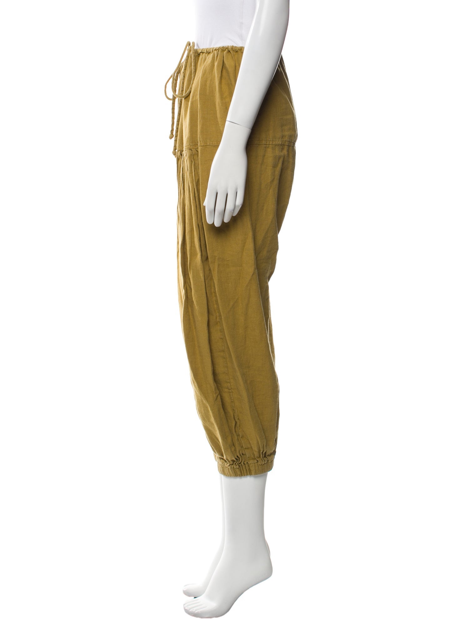 Black Crane Linen Skinny Leg Pants