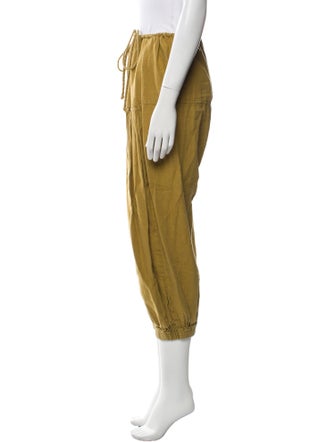 Black Crane Linen Skinny Leg Pants