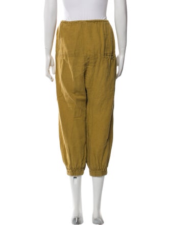 Black Crane Linen Skinny Leg Pants