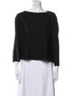 Black Crane Bateau Neckline Three-Quarter Sleeve Top