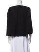 Black Crane Bateau Neckline Three-Quarter Sleeve Top