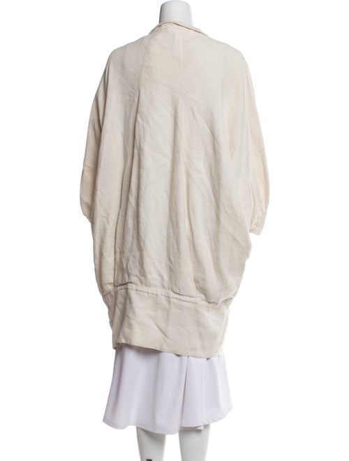 Black Crane Linen Striped Coat