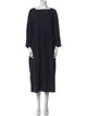 Black Crane Square Neckline Long Dress