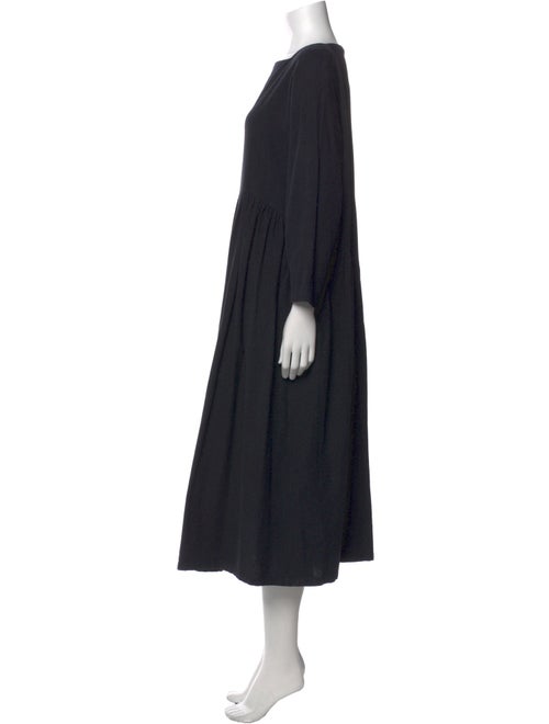 Black Crane Square Neckline Long Dress