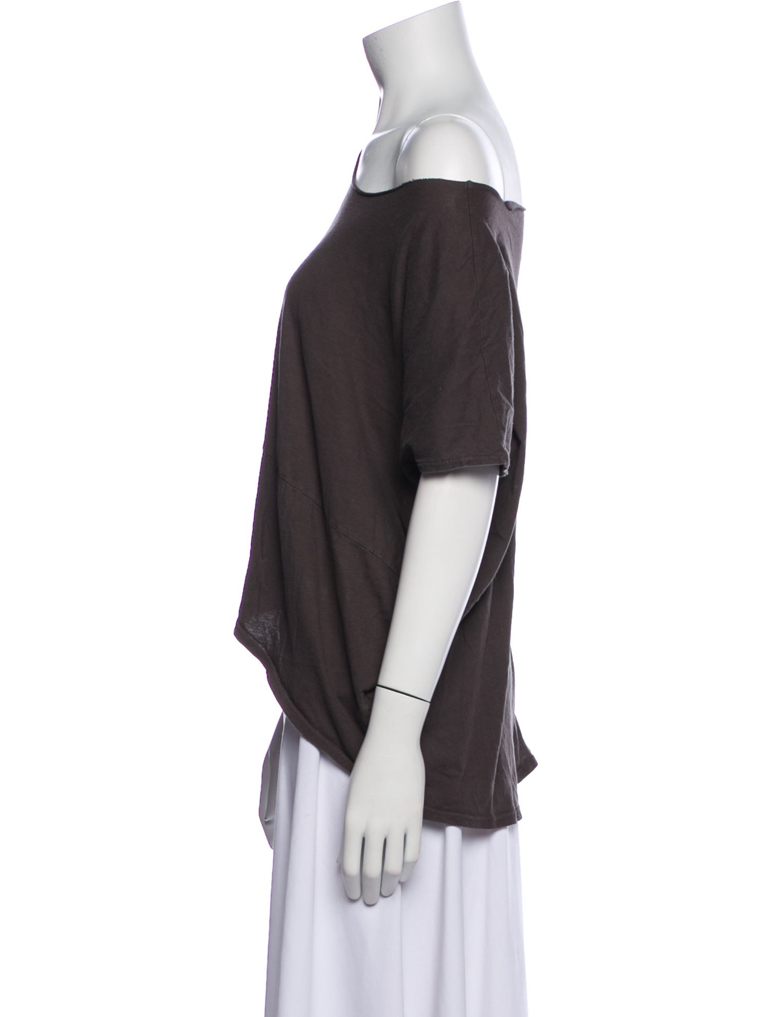 Black Crane One-Shoulder Short Sleeve Crop Top