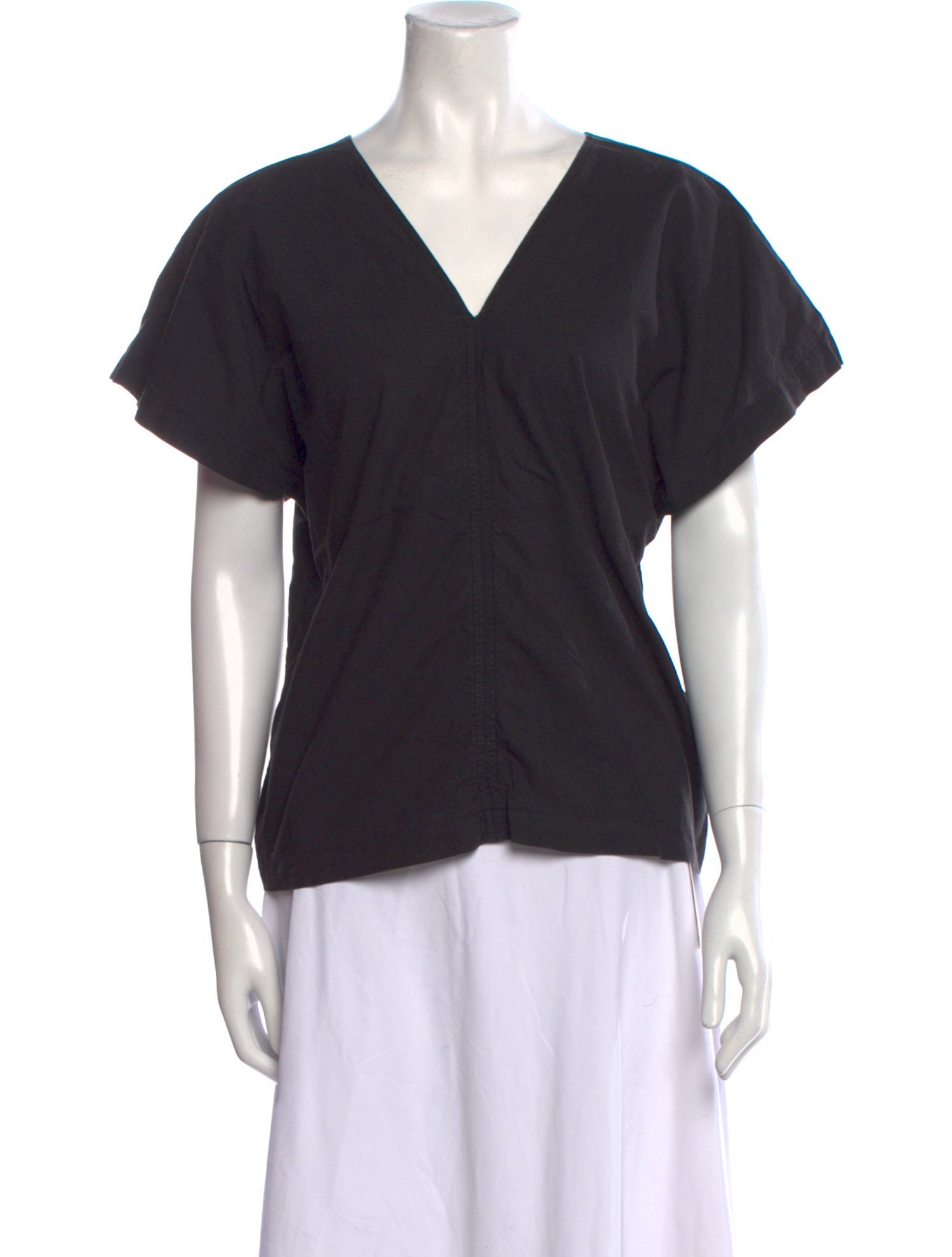 Black Crane V-Neck Short Sleeve T-Shirt