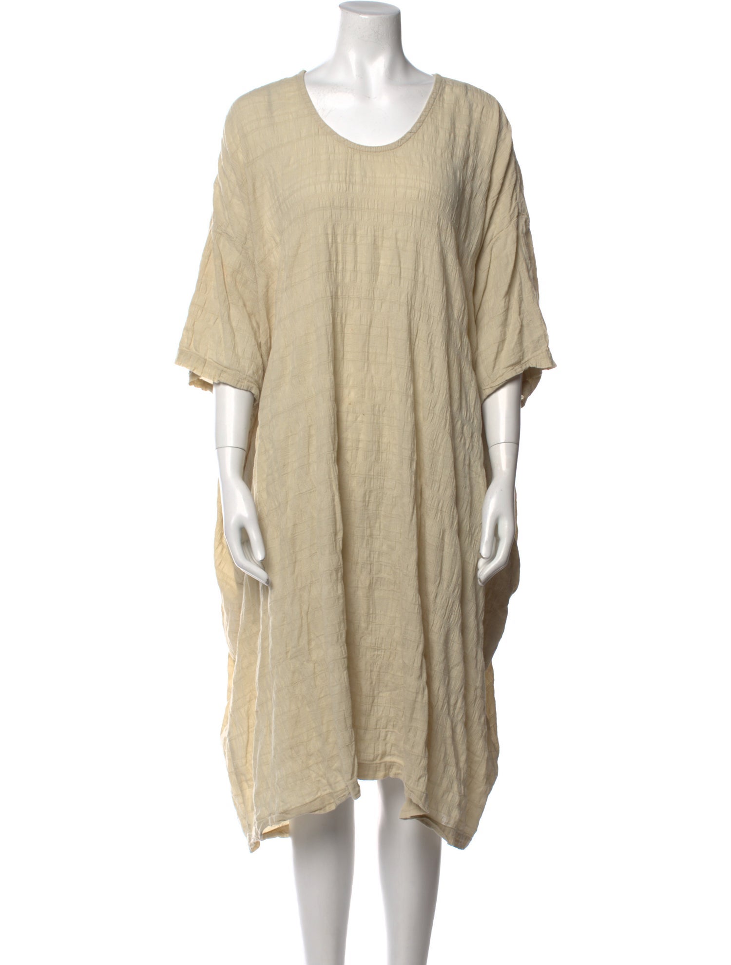 Black Crane Scoop Neck Knee-Length Dress