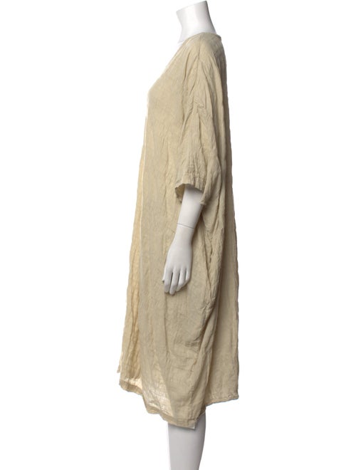 Black Crane Scoop Neck Knee-Length Dress