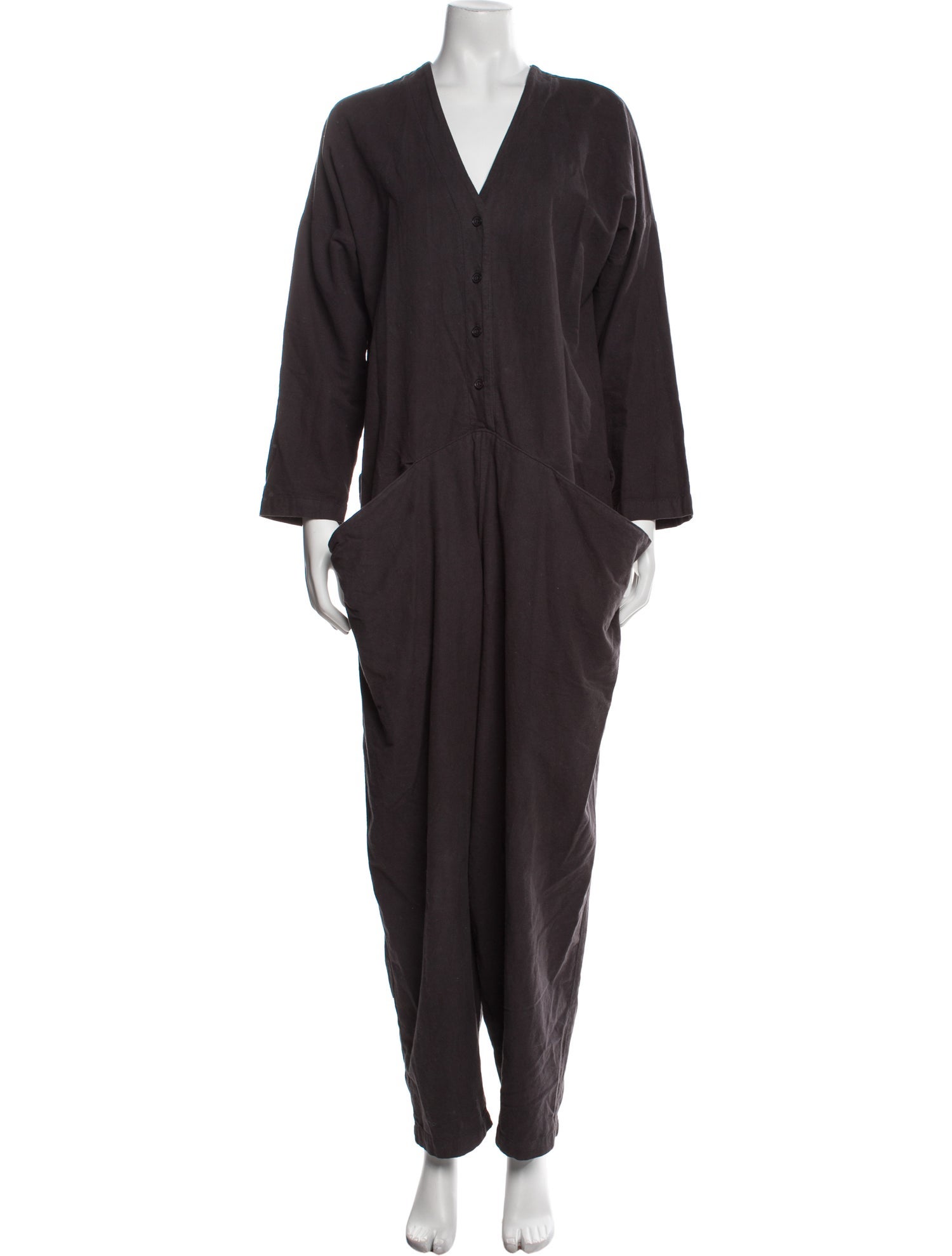 Black Crane V-Neck Jumpsuit