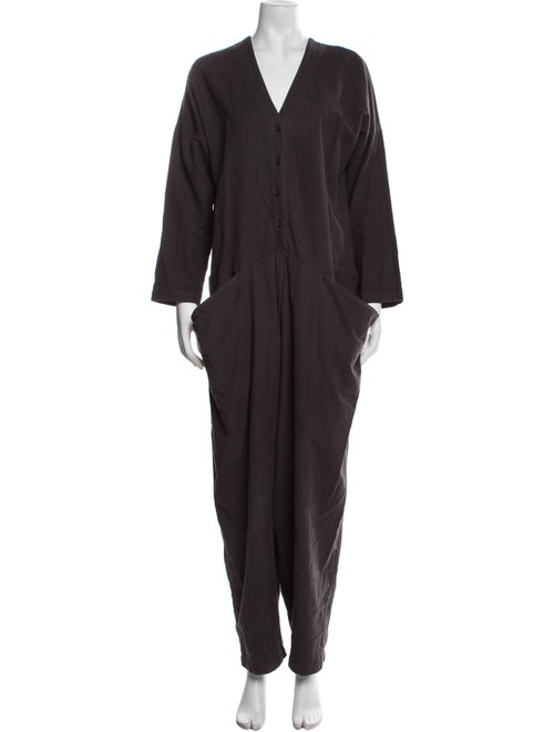 Black Crane V-Neck Jumpsuit