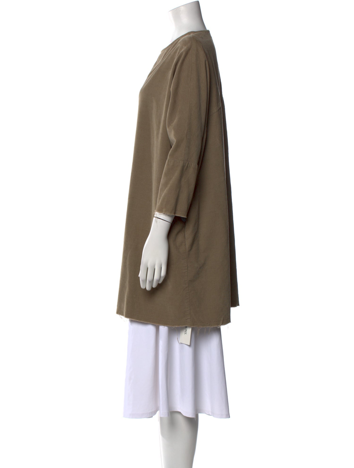 Black Crane Bateau Neckline Three-Quarter Sleeve Tunic