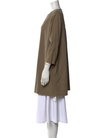 Black Crane Bateau Neckline Three-Quarter Sleeve Tunic