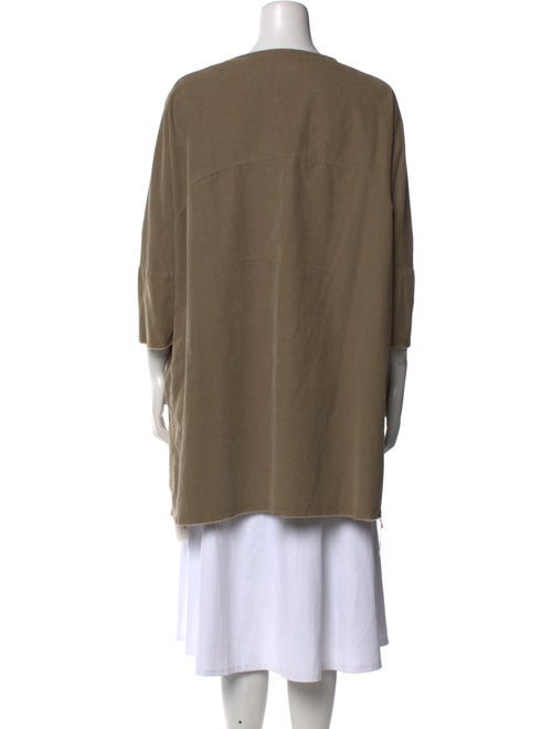 Black Crane Bateau Neckline Three-Quarter Sleeve Tunic