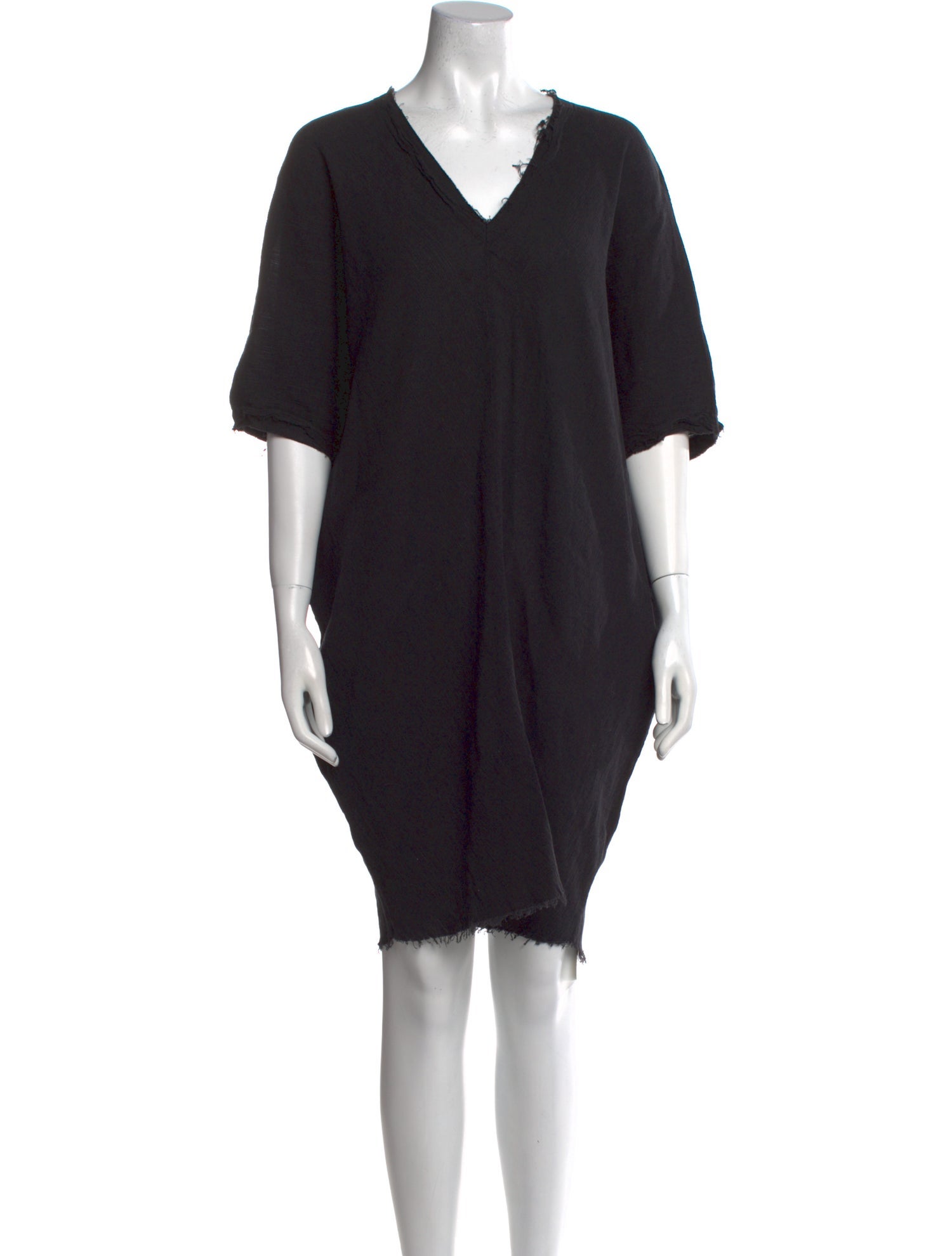 Black Crane V-Neck Mini Dress