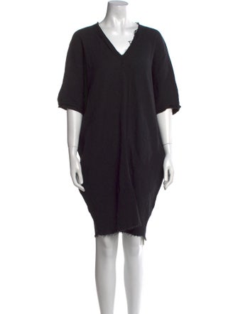 Black Crane V-Neck Mini Dress