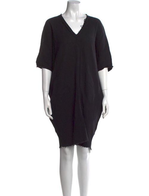 Black Crane V-Neck Mini Dress