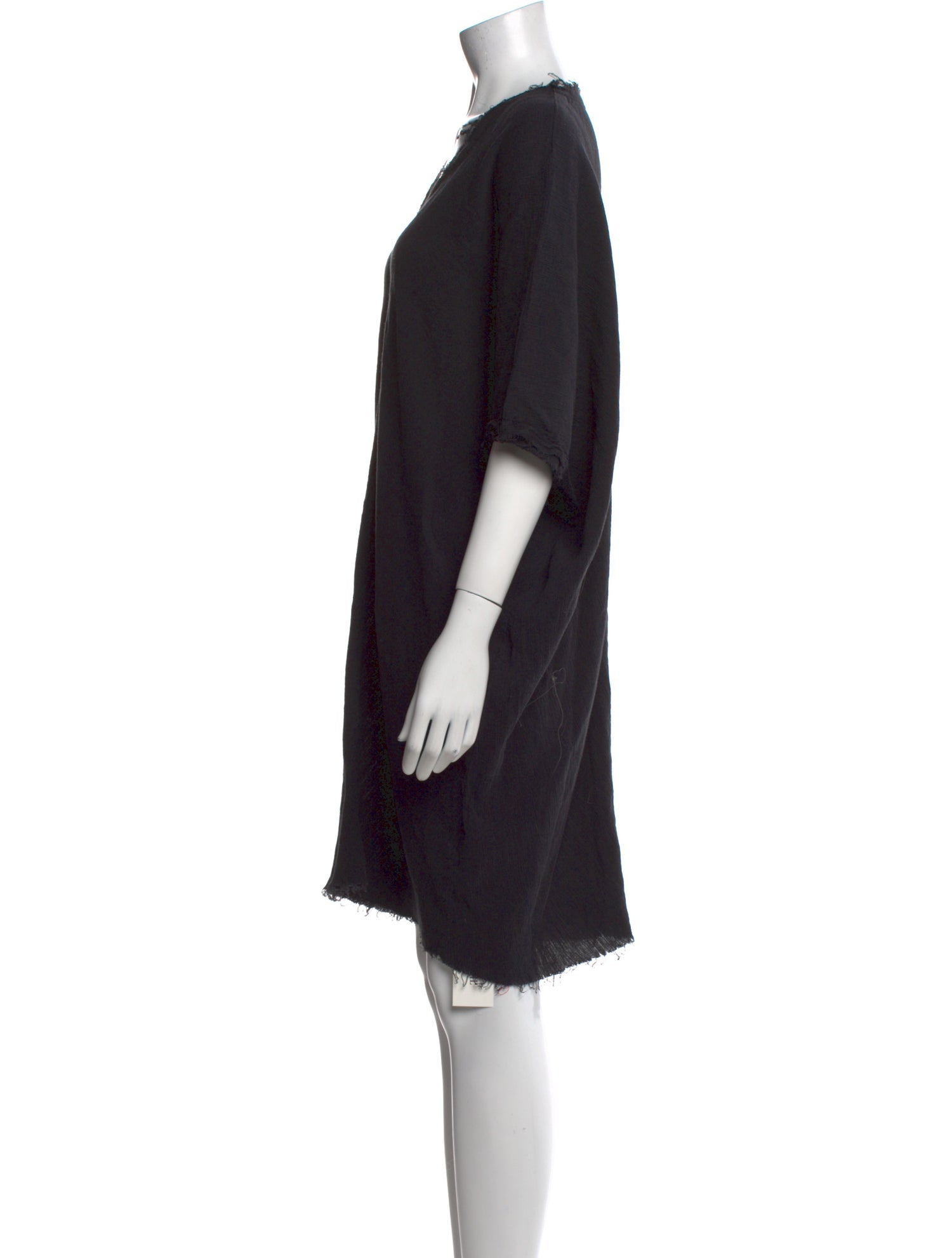 Black Crane V-Neck Mini Dress