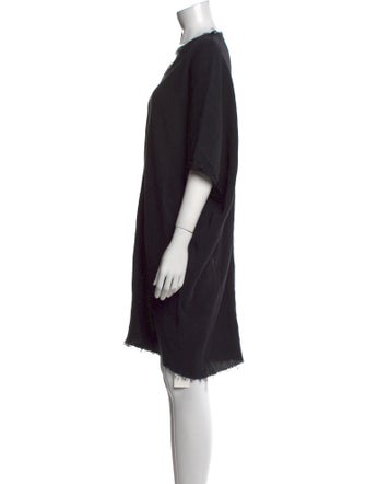 Black Crane V-Neck Mini Dress