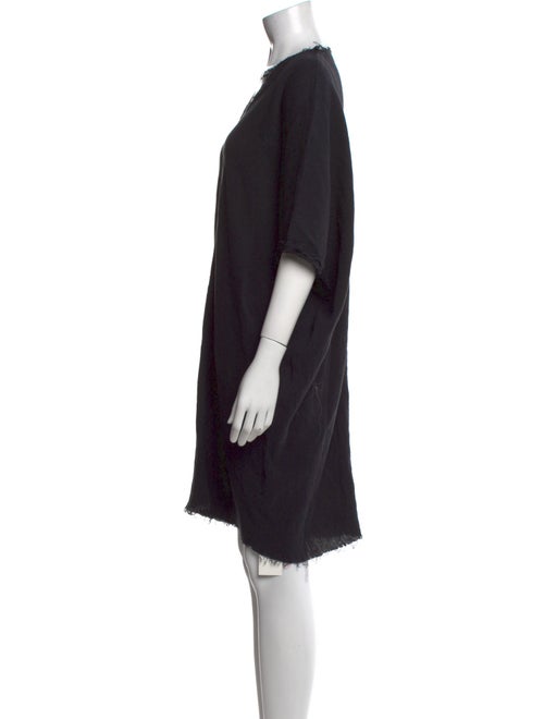 Black Crane V-Neck Mini Dress