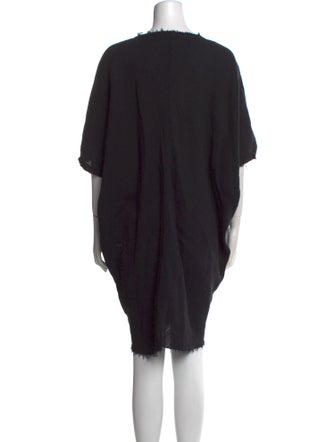 Black Crane V-Neck Mini Dress