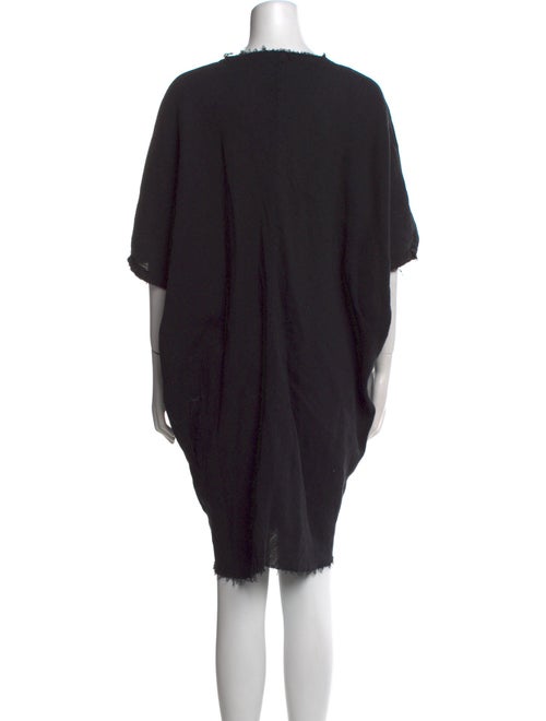 Black Crane V-Neck Mini Dress