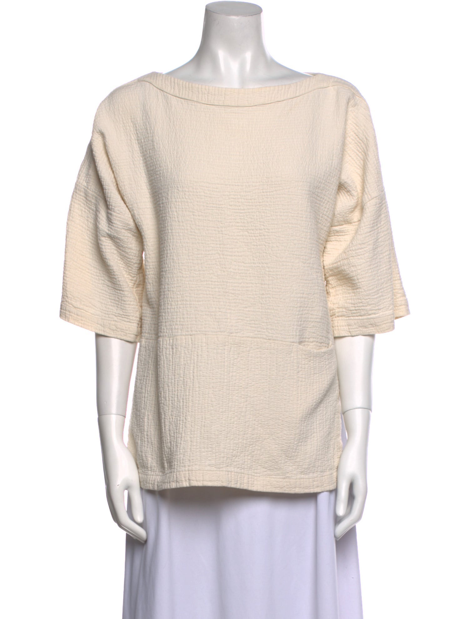 Black Crane Bateau Neckline Short Sleeve Sweatshirt