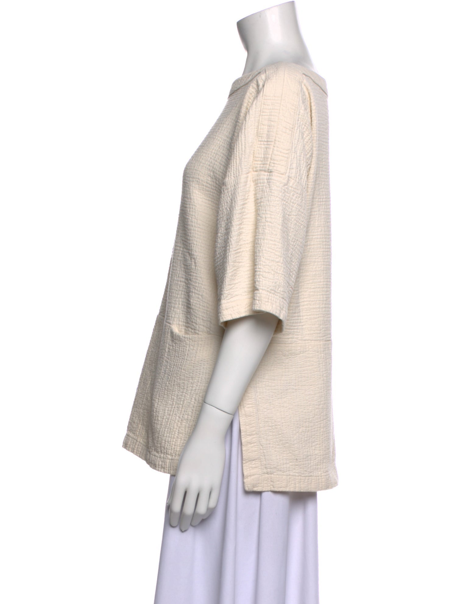 Black Crane Bateau Neckline Short Sleeve Sweatshirt