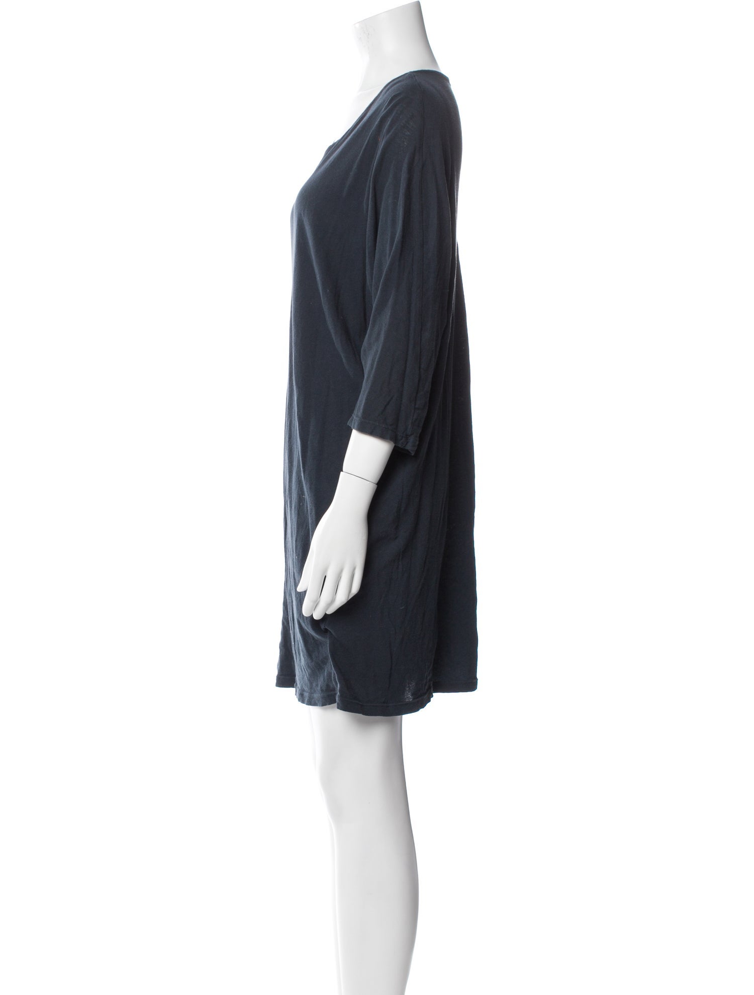 Black Crane Scoop Neck Mini Dress
