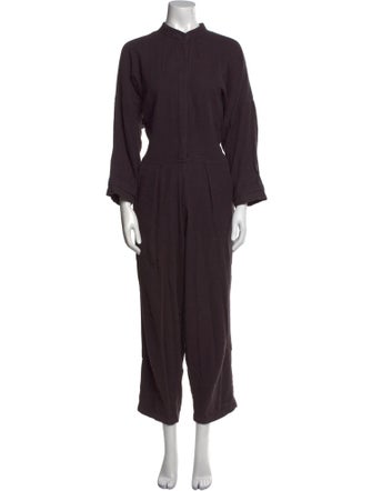 Black Crane Mock Neck Jumpsuit
