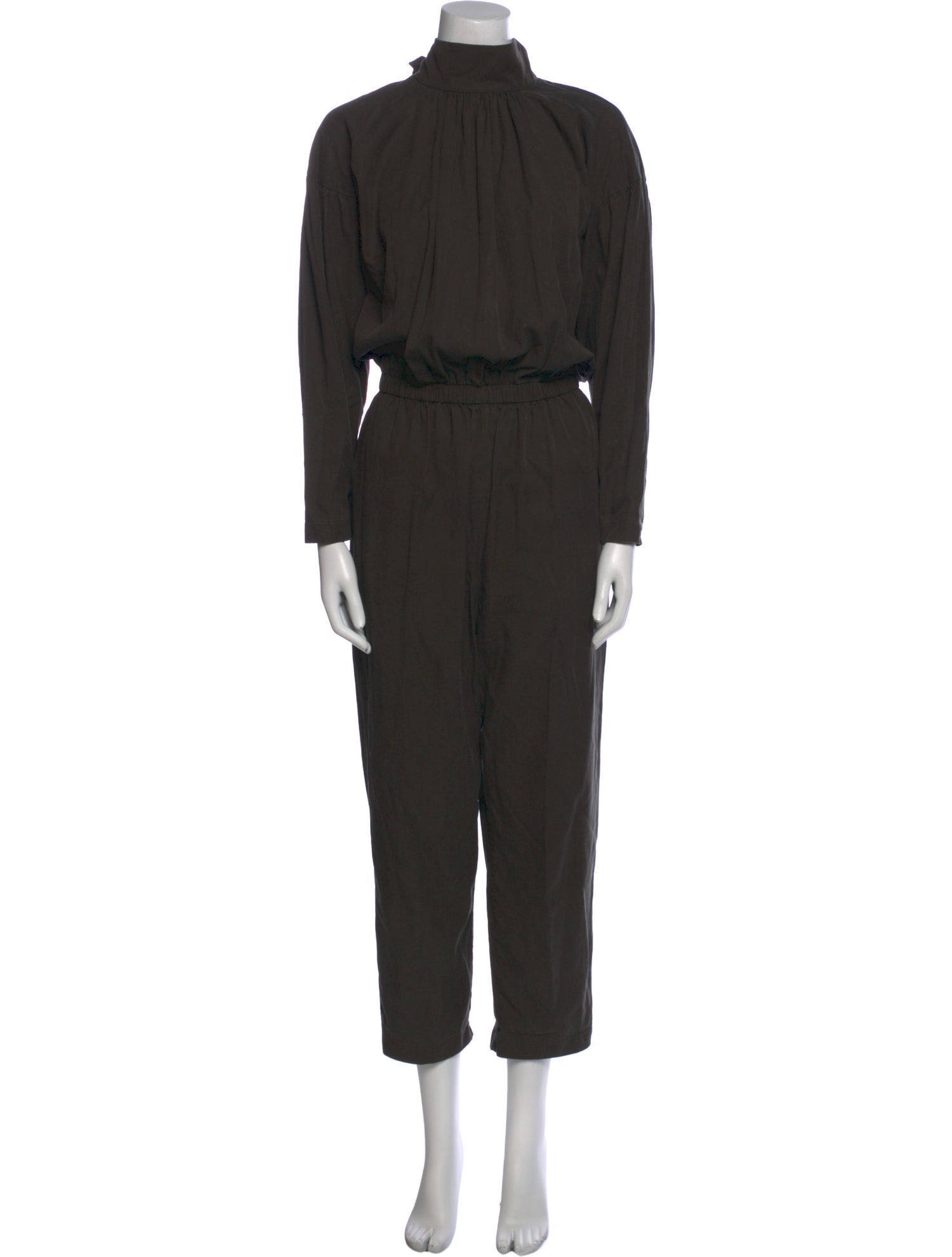 Black Crane Mock Neck Jumpsuit