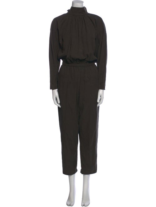 Black Crane Mock Neck Jumpsuit
