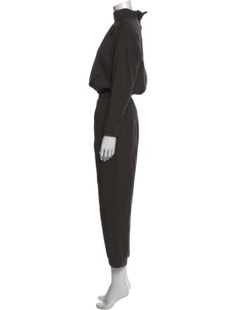 Black Crane Mock Neck Jumpsuit