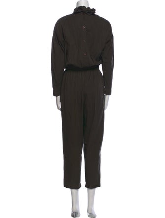 Black Crane Mock Neck Jumpsuit