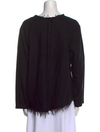 Black Crane Crew Neck Long Sleeve Sweatshirt