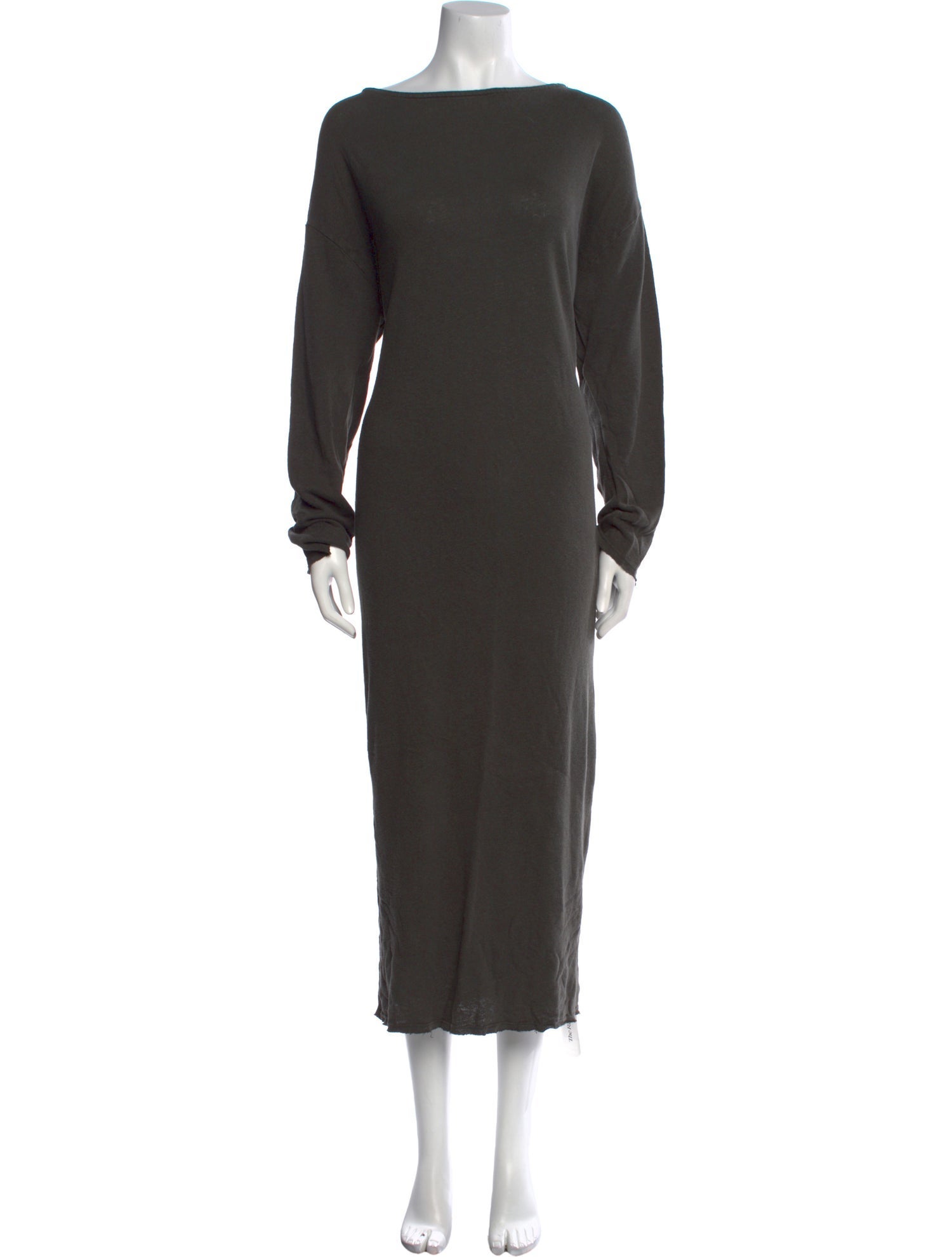 Black Crane Bateau Neckline Long Dress