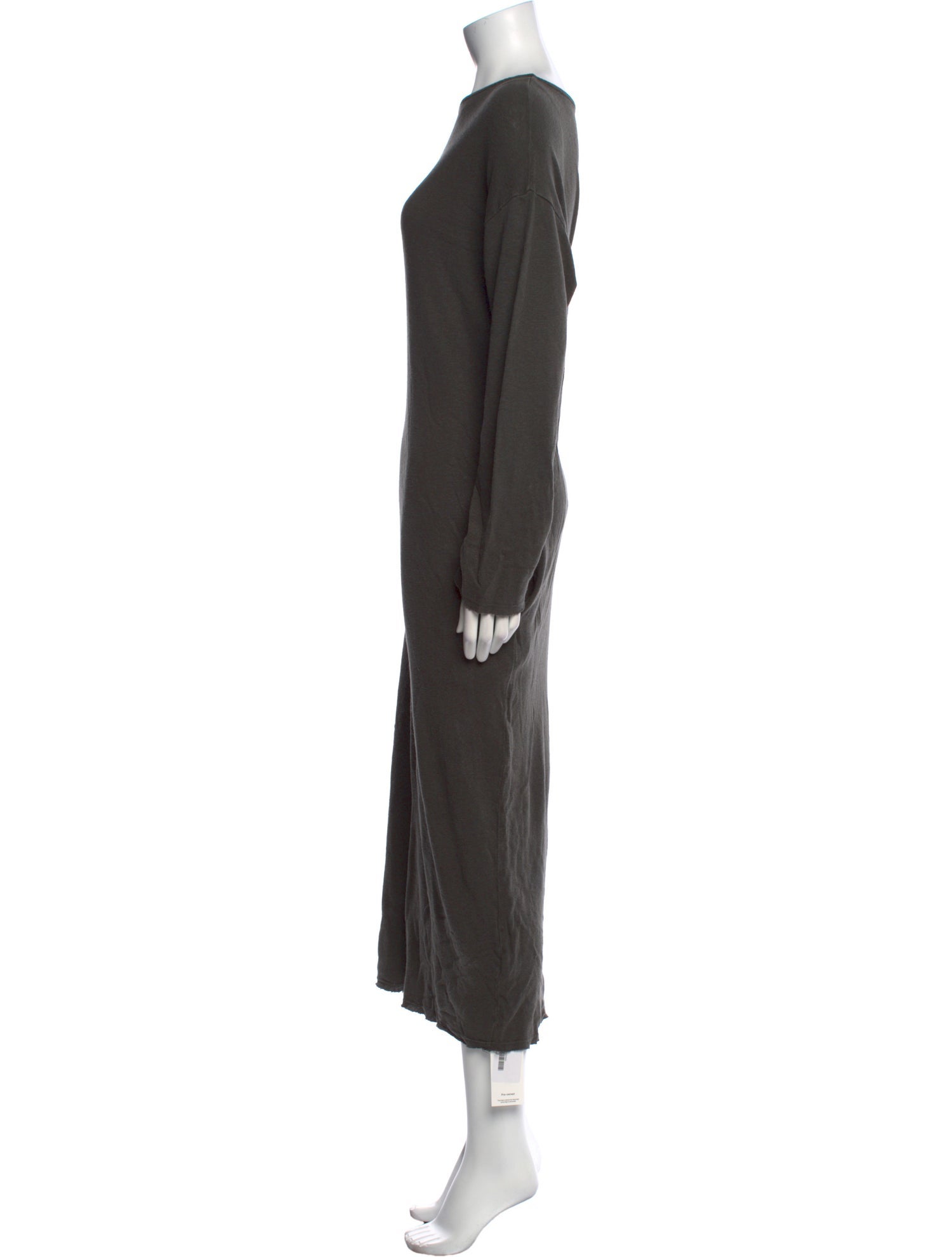 Black Crane Bateau Neckline Long Dress