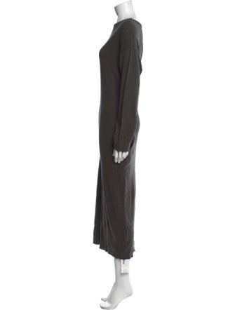 Black Crane Bateau Neckline Long Dress